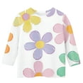 thumbnail image 3 of Spazoro Toddler Girls 3/4 Sleeve Shirts, Casual Floral Print Round Neck Spring and Fall Fashionable Tops for Girls Multicolor Size 5-6T, 3 of 4