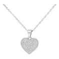 thumbnail image 1 of Collar De Corazon Grande Con Zirconias Para Mujer Plata 925, 1 of 2
