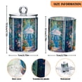 thumbnail image 5 of Yayeee 2 Pack Qtip Holder Bathroom Cotton Swab Canister with Lid Clear Dispenser Set, Blue Sea, 5 of 6
