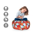thumbnail image 2 of Tangerine Storage Toy Bag Chair, Abstract Pattern with Sliced and Whole Citrus Fruit with Butterflies, Stuffed Animal Organizer Washable Bag, Small Size, Multicolor, by Ambesonne, 2 of 3