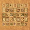 thumbnail image 1 of Ahgly Company Indoor Square Abstract Brown Modern Area Rugs, 6' Square, 1 of 4
