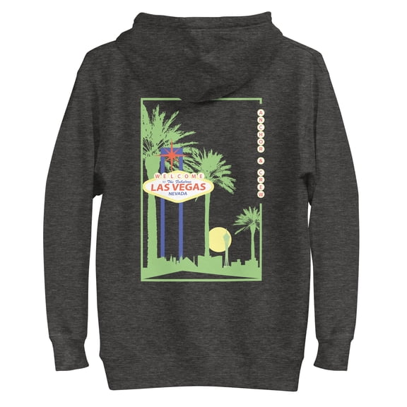 Las Vegas Landmark Cotton Blend Hoodie Charcoal Heather - Large