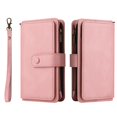 thumbnail image 6 of Dteck OnePlus Nord N200 5G Case, Heavy Duty 15 Card Slots Large Capacity Zipper Pocket 2 in 1 Wallet Phone Case for OnePlus Nord N200 5G, Pink, 6 of 6