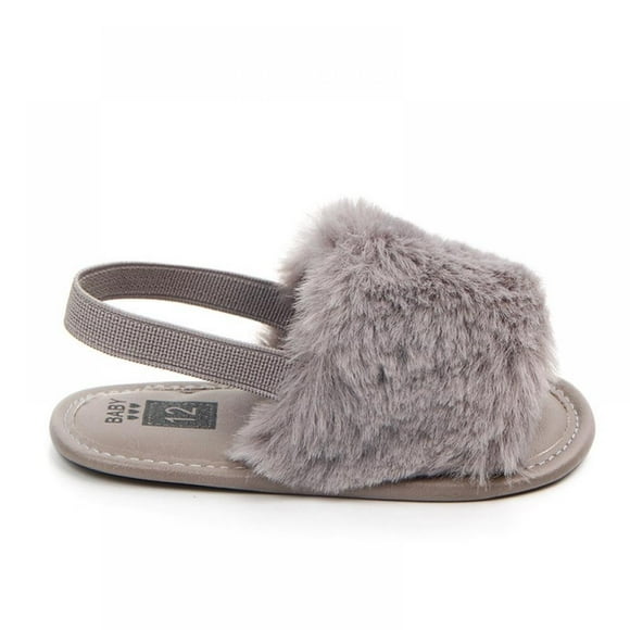 Greyghost Chaussures à Semelle Souple Baby Girl Sandales à Glissement en Peluche