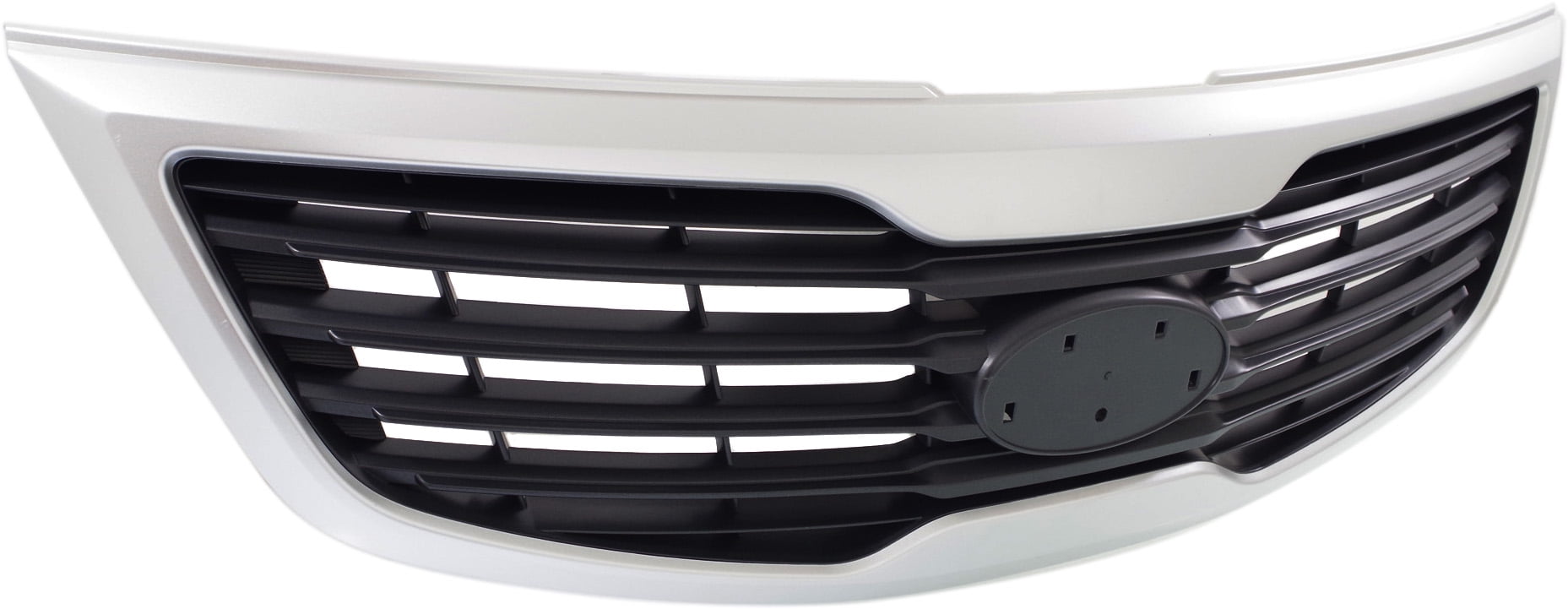 Grille Assembly Compatible With 2011-2012 Kia Sportage Silver Shell with Black Insert