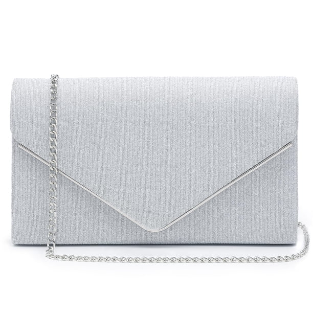 Bolso de noche Clutch Dasein Glistening, plateado