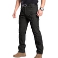 thumbnail image 2 of Dwellite Straight Cargo Pants for Men Relaxed Hiking Pants Durable Waterproof Work Pant with Pockets(No Belt) Black M, 2 of 9