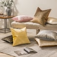 thumbnail image 4 of Phantoscope Set of 2 Sparkling Velvet Throw Pillow Covers 20 x 20, Soft Gold Glitter Decorative Cushion Covers for Couch Bed Chair, Beige, 4 of 7