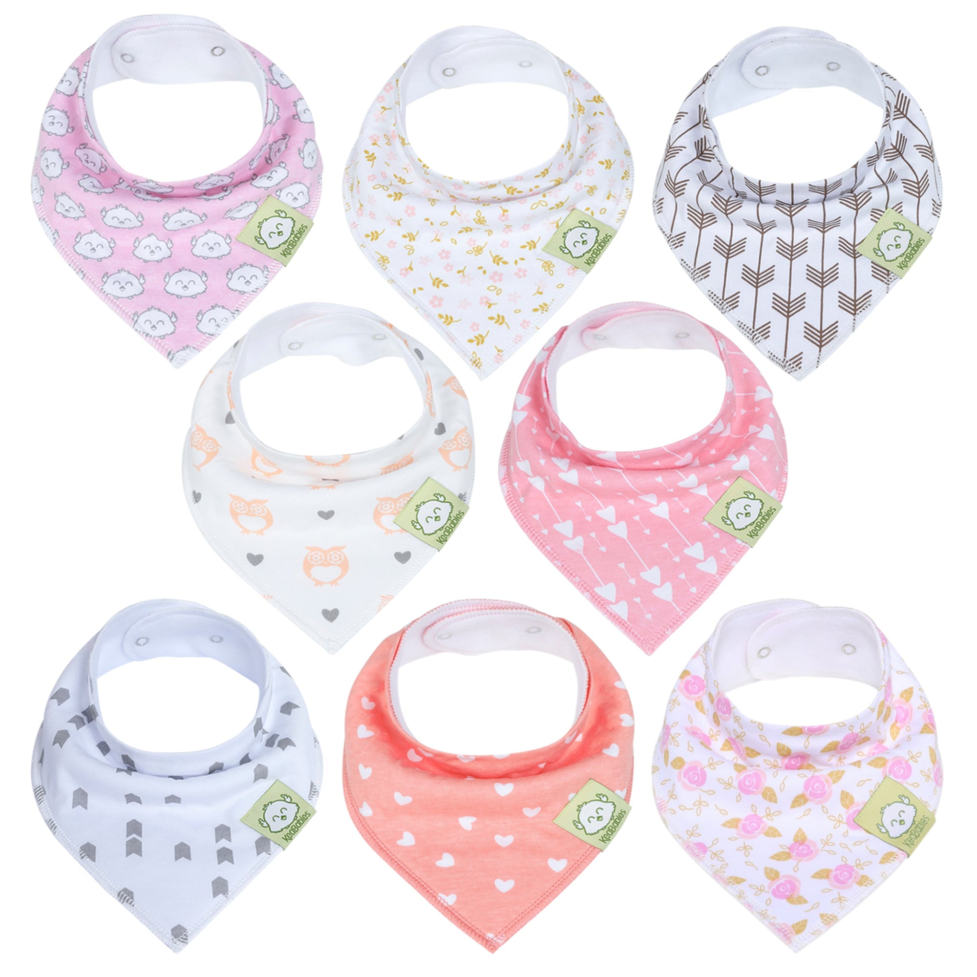 Bestbaby Baby Bandana Dribble Bibs with Snaps 6 Packs Super Absorbent Cotton Feeding Bibs Cute Baby Gift Set for Newborns Girls Infants Toddlers 