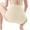thumbnail image 6 of Kmdttou Cotton Underwear for Women's Ladies Comfortable Ice Shreds Cool Large Size Abdominal Contraction Panties Hight Waiste Underpants (Available in Plus Size), 6 of 7