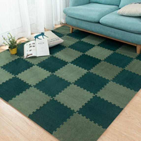 Interlocking Foam Mats Floor Mats Short Fluffy Carpet Tiles Soft Baby Playmat Puzzle Floor Mat Kids Play Floor Mat(9PCS)