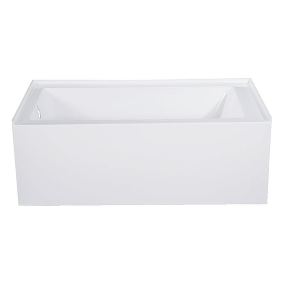Aqua Eden VTAP543022L 54-Inch Acrylic Rectangular 3-Wall Alcove Tub, Left Hand Drain in Glossy White