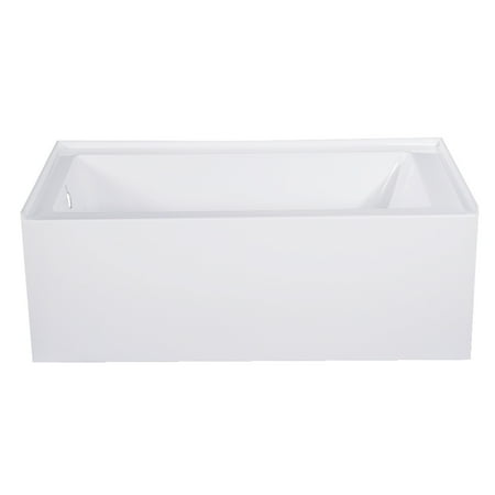 Aqua Eden VTAP543022L 54-Inch Acrylic Rectangular 3-Wall Alcove Tub, Left Hand Drain in Glossy White