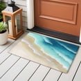 thumbnail image 4 of Teal Gradient Ocean Entryway Rug 2'x3'&nbsp; Non Slip Front Door Mats, Ombre Watercolor Coastal Beach Waves Entrance Rugs Indoor Outdoor Carpet, Washable Floor Mats Small Area Rug for Bedroom Kitchen, 4 of 8