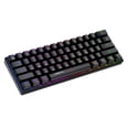 thumbnail image 1 of Inicio Computadora portátil Teclado Cyan Axis de 61 teclas Cable desmontable para juegos Mini teclado compatible con Bluetooth Suministros de computadora recargables Negro Inevent EL005406-01B, 1 of 7