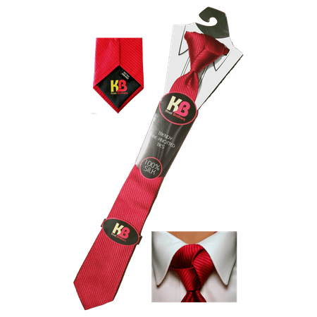 Knot Brothers Red Pre Knotted Trinity Necktie Knot Pre Tied Tie for Men With Adjustable Strap Perfect Gifts For (Best Knot To Tie)