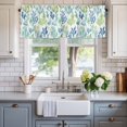 thumbnail image 2 of Ocean Teal Valances for Windows Blue Green Coral Underwater Garden Coastal Rod Pocket Curtain Valance Window Treatment Short Curtains for Kitchen Living Room, 42"x18", 2 of 9