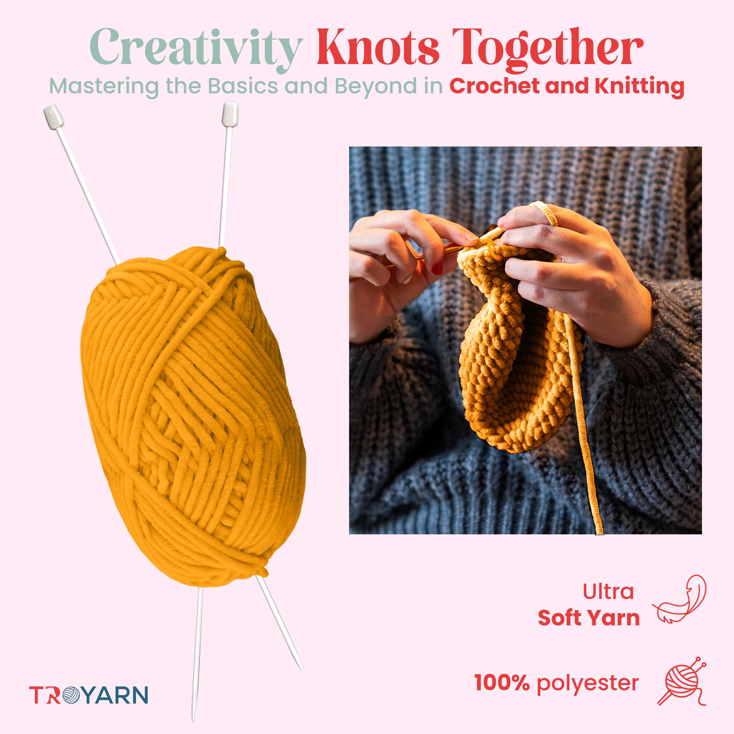 Velvet Yarn for Crocheting - Chenille Yarn, 100g (132 Yards) Amigurumi Yarn, Fluffy Yarn, Plush Yarn, Baby Blanket Yarn for Crocheting, Size 6