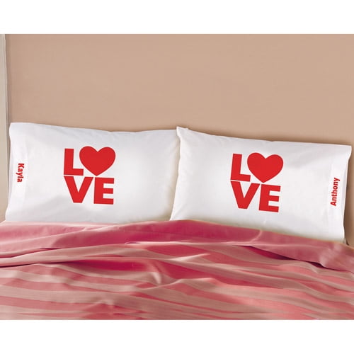 Personalized "LOVE" Pillowcase Set, Set of 2