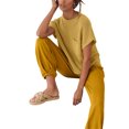 thumbnail image 4 of Komoo Women Sweatsuits Sets Cap Sleeve Ribbed Knit Tops Jogger Pants 2024 Trendy Pajama Loungewear, 4 of 7