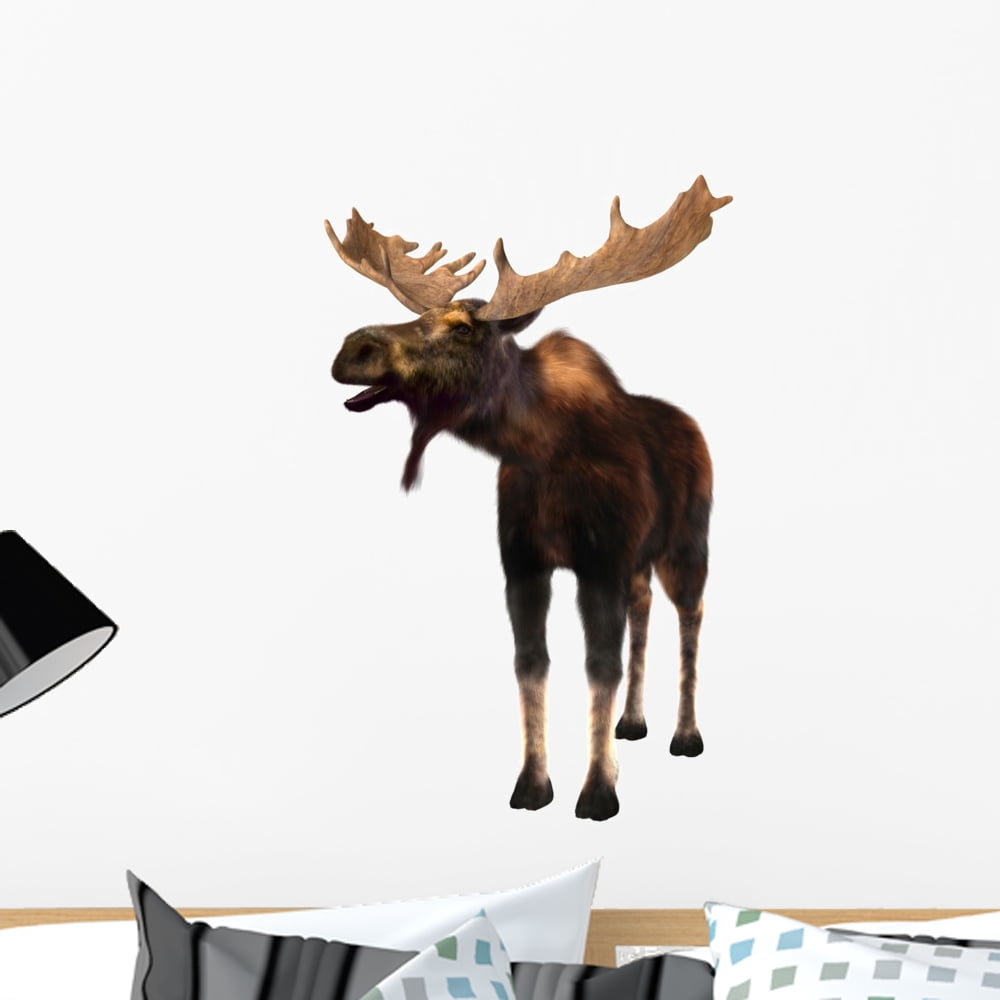 Moose Wall Decal by Wallmonkeys Peel and Stick Graphic (24 in H x 15 in ...