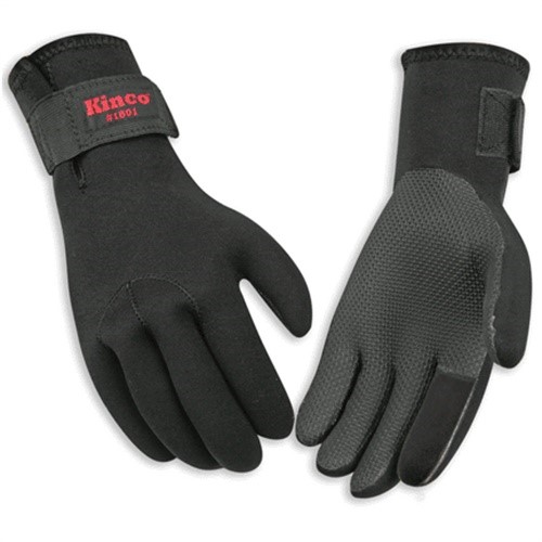 1801-L Large Black Fleece Lined Neoprene Gloves by Kinco Gloves