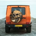 thumbnail image 2 of Fotbe Grim Coffee Skull Spare Tire Cover Thickening Universal Fit for Jeep, Trailer, RV, SUV, Truck, Tough Tire Wheel Soft Cover-17 inch, 2 of 8