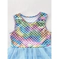 thumbnail image 4 of WIBACKER Mermaid Toddler Tutu Dress Girls Fluffy Tiered Summer Dresses Cute Party Tulle Sundress for Kids 3-7Y, 4 of 7