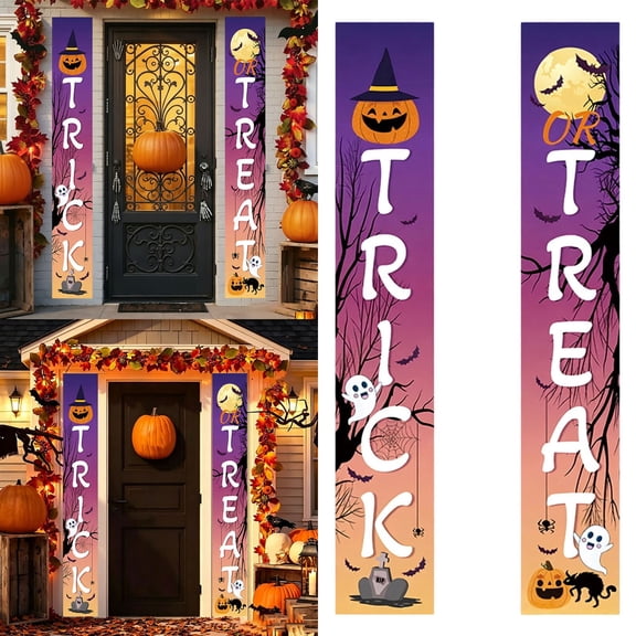 Halloween Decorations Cute Halloween âTrick Or â Door Signâ For The Front Yard Patio Front Door Porch Holiday Party Wall And Home Event & Party