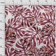 thumbnail image 3 of oneOone Polyester Spandex Dark Magenta Fabric Tropical Leaf Diy Clothing Quilting Fabric Print Fabric By Yard 56 Inch Wide, 3 of 4