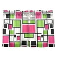 thumbnail image 7 of Yayeee Kitchen Curtains Tier Pair Light Filtering 27"x24" Rod Pocket Short Cafe Window Panel, Abstract Geometric, 7 of 7