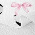 thumbnail image 5 of Erosebridal Pink Ribbon Bowknot Twin Quilt Set For Bow Girl,Cartoon Soccer Pattern Ball Sport Theme Twin Coverlet Set,2 Pieces, 5 of 7