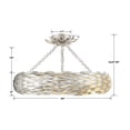 thumbnail image 5 of Crystorama Broche 6 Light Antique Silver Ceiling Mount - 24"W x 5"H x 24"D, 5 of 7