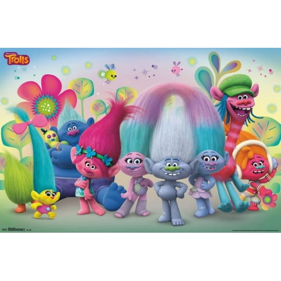 Trolls - Group Laminated Poster Print (34 x 22)