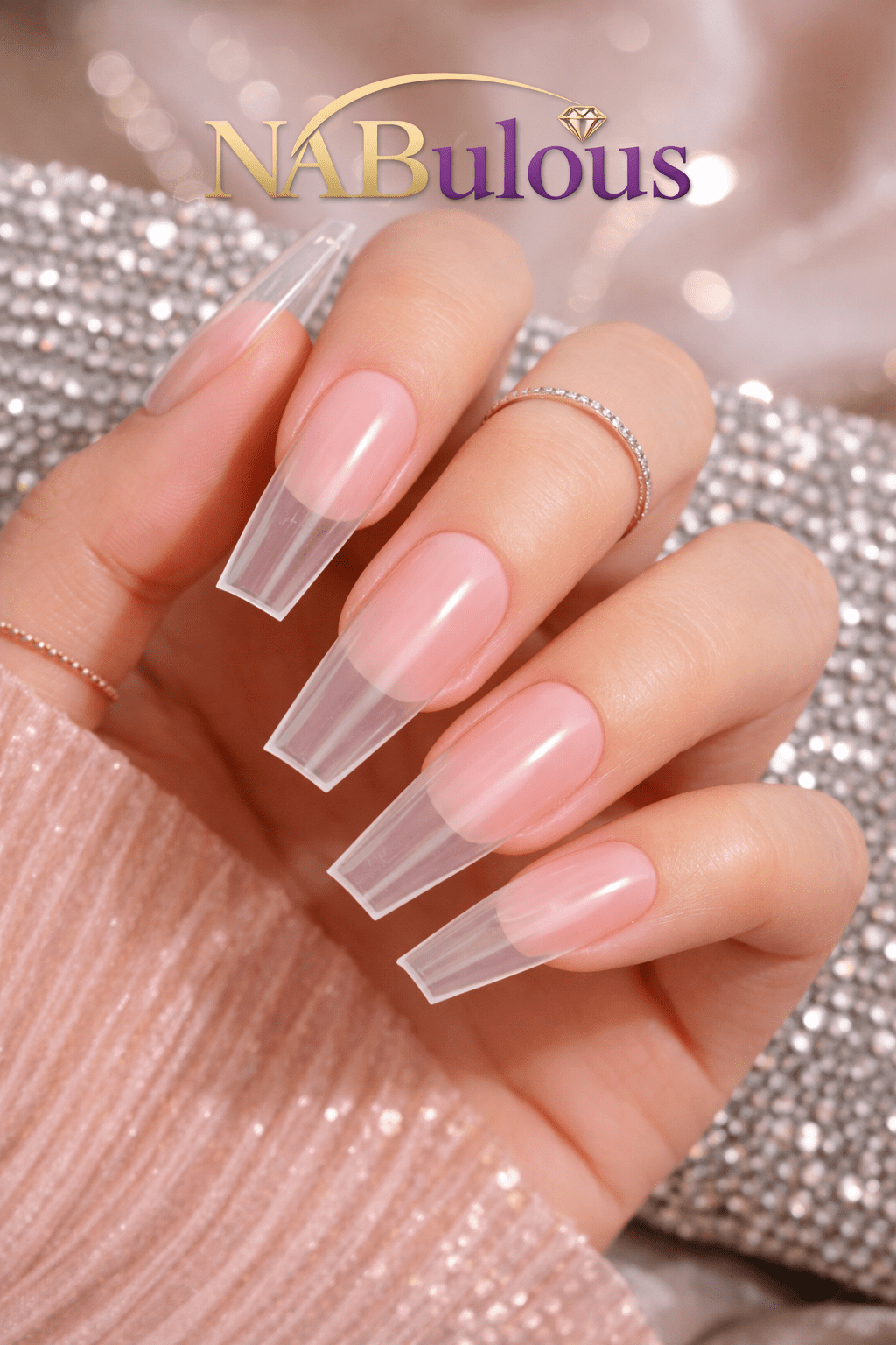 NABulous™ Clear Coffin Medium Soft Gel Nail Starter Kit | Professional Nail Kit | Medium Length Full Cover Nail Tips | DIY Manicure Essentials (Coffin Medium)