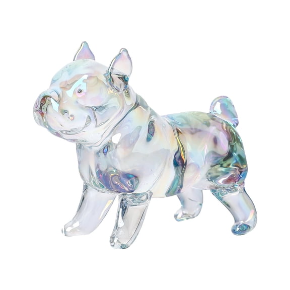 2.96 in Transparent Crystal Dog Crystal Animals Figurine Puppy Dog Statue Sculpture Craft Home Decorations