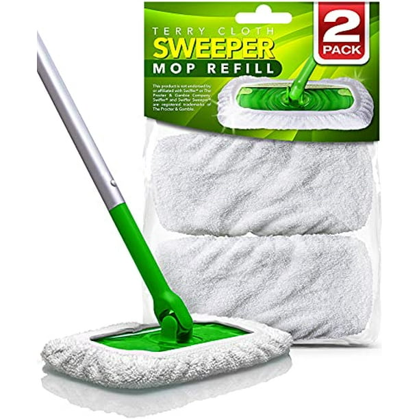 VanDuck Reusable 100% Cotton Mop Pads Compatible Swiffer Sweeper Mops (2- Pack) Washable Mop Pads for Wet & Dry Use (Mop is Not Included) -  Walmart.com