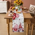thumbnail image 2 of Valentine's Gnomes Table Runner - 90 Inch Long Weeping Eucalyptus Pink Red Love Heart Vintage Cotton and Linen Blended Dress Scarves Farmhouse Table Runner for Kitchen Dining, Coffee Table, 13" x 90", 2 of 8