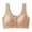 Khaki, variant on Zpanxa Bras for Women No Underwire Seamless Fixed Cups, Front Closure with Wide Straps and Back Smoothing for Plus Size Everyday Wear Purple 44D