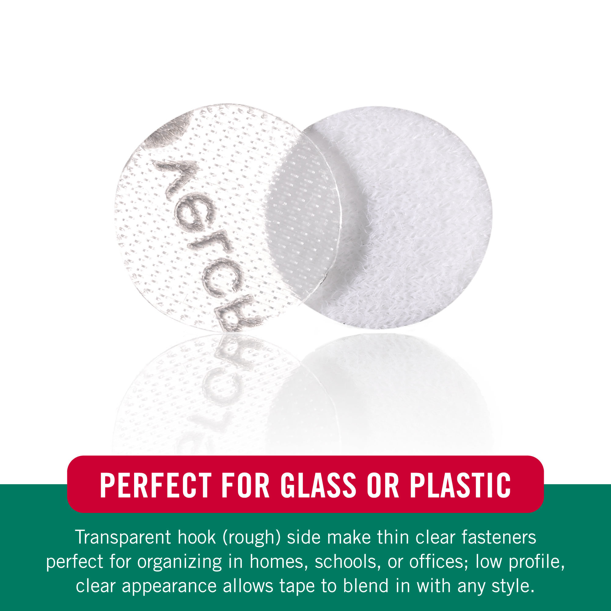 VELCRO Brand Thin General Purpose Tape | General Purpose/ Low Profile | Perfect for Home, Classroom or Office | 3/4" Dots Circles , 200 Count - Clear