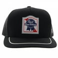 thumbnail image 2 of Pabst Blue Ribbon Chapeau de Camionneur à Rayures Blanches avec Logo Classique, 2 of 5