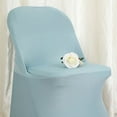 thumbnail image 2 of BalsaCircle 50 Dusty Blue Spandex Stretchable Folding Solid Chair Covers Slipcovers Wedding decorations, 2 of 8