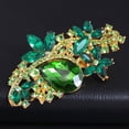 thumbnail image 2 of Luxury Emerald Bride Lady Rose Brooch Rhinestone Wedding Bouquet-Gold, 2 of 5