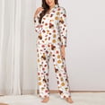 thumbnail image 2 of Sikiie Autumn Maple Leaf with Hedgehog Pajamas for Women Set, Womens Pajama Sets, Lounge Sets for Women, 2pjs for Women-Medium, 2 of 7