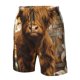 thumbnail image 4 of Balery Cow With Butterflies Lilies Traje de Baño Estilo Hawaiano para Hombre, Shorts de Secado Rápido con Bolsillos-3X-Large, 4 of 6