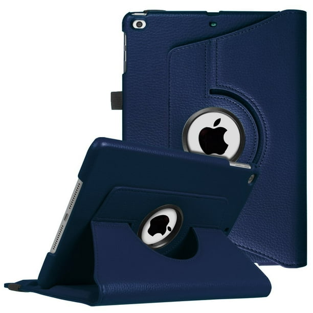 Apple IPad 4 A1458 / A1459 Tablet PU Leather Folio 360 Degree Rotating Stand Case Cover Blue - Walmart.com