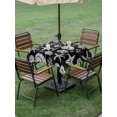thumbnail image 4 of Outdoor Tablecloth with Umbrella Hole for Patio/Picnic/Party/Camping, Starfish Black Coastal Waterproof Table Cloth Square Cover Washable, Summer Nautical Shell Beach (60"x 60"), 4 of 9