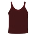thumbnail image 4 of Lumtrix Tank Tops For Women Spaghetti Strap Scoop Neck Ribbed Tops Slim Fitted Cotton Camisole Casual Basic Sleeveless Shirts Dark Purple M, 4 of 7