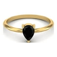 thumbnail image 2 of Black Spinel 6x4mm Pear Shape 925 Sterling Silver Gold Vermeil Valentines Day Gifts Ring, 2 of 4