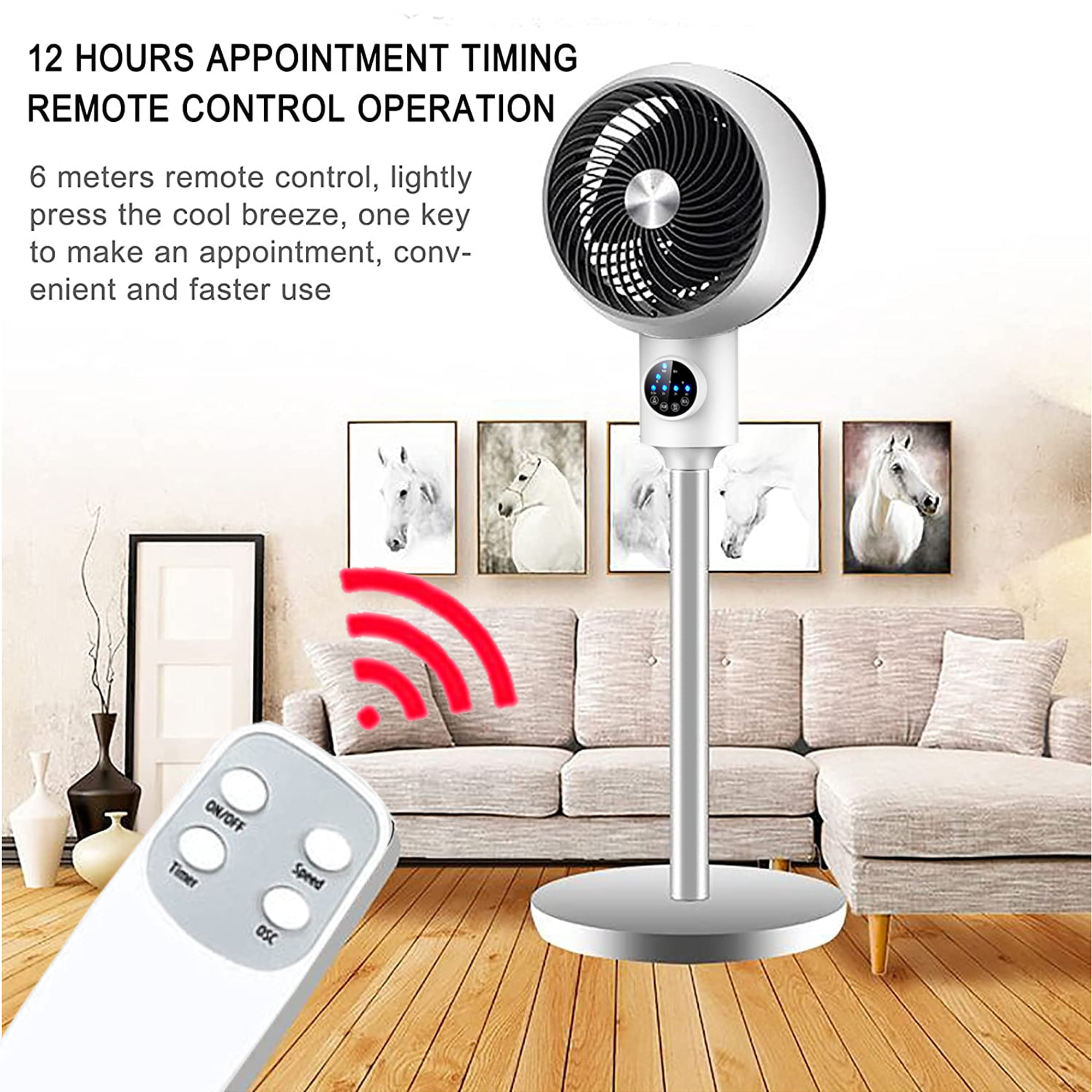SUGIFT Fans for Home, Whole Room Air Circulator Fan, 3 Speeds for Office, Bedroom, White - image 2 of 7